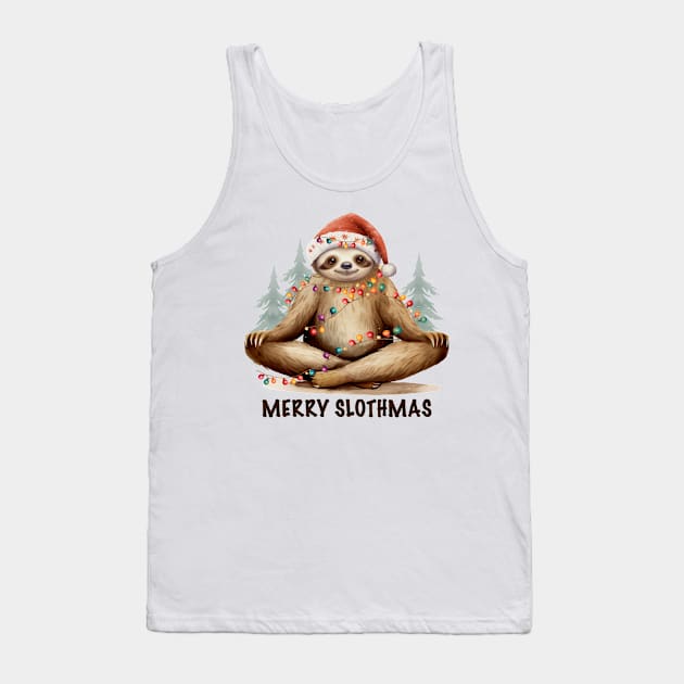 Merry Slothmas Tank Top by MZeeDesigns